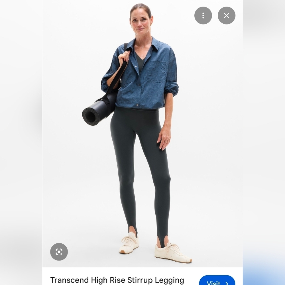 Athleta Transcend Stirrup Tight "Dark Rinse" XL